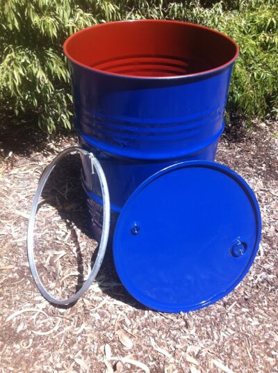 205L Recycled Steel Drum - Open Head - Painted Uniformly - Eppon Lining & Sealed Lid